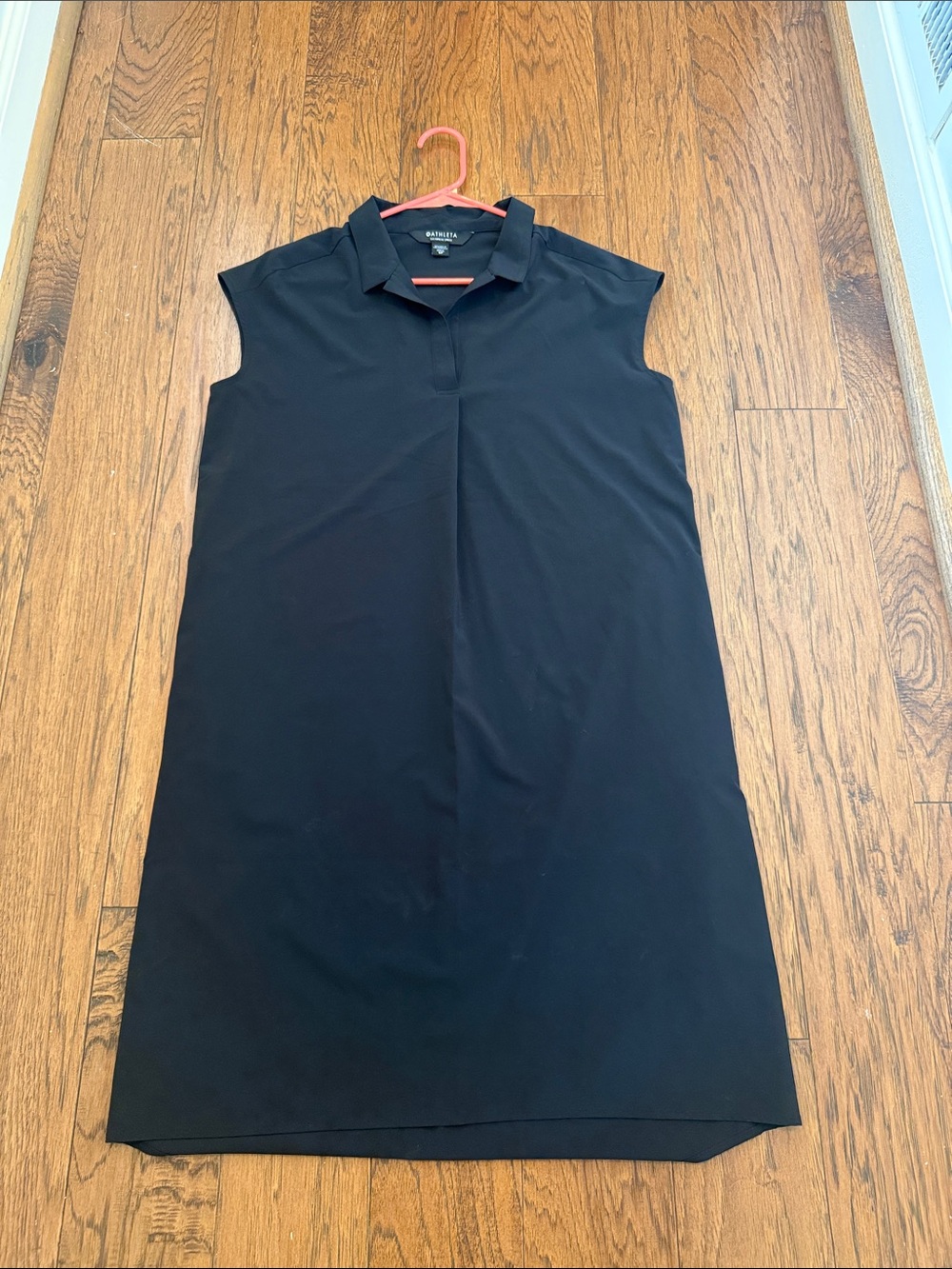 Athleta Daybreak Black Polo Midi Dress, Small Petite
